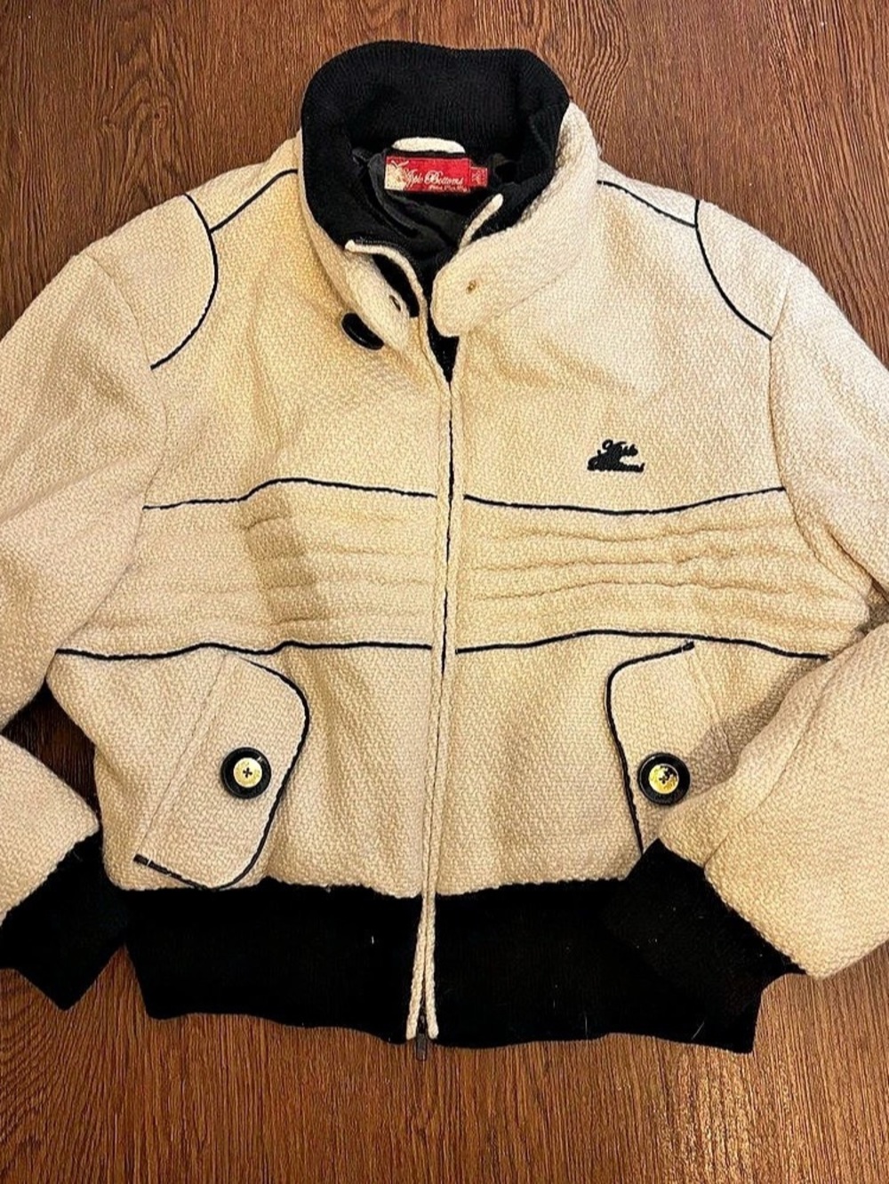 Apple Bottoms Cream & Black Bomber Jacket